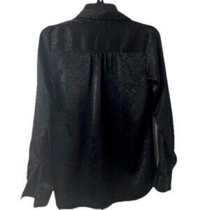 Divided (H&M) Shinny Black Button Down Shirt.  Sz 2.